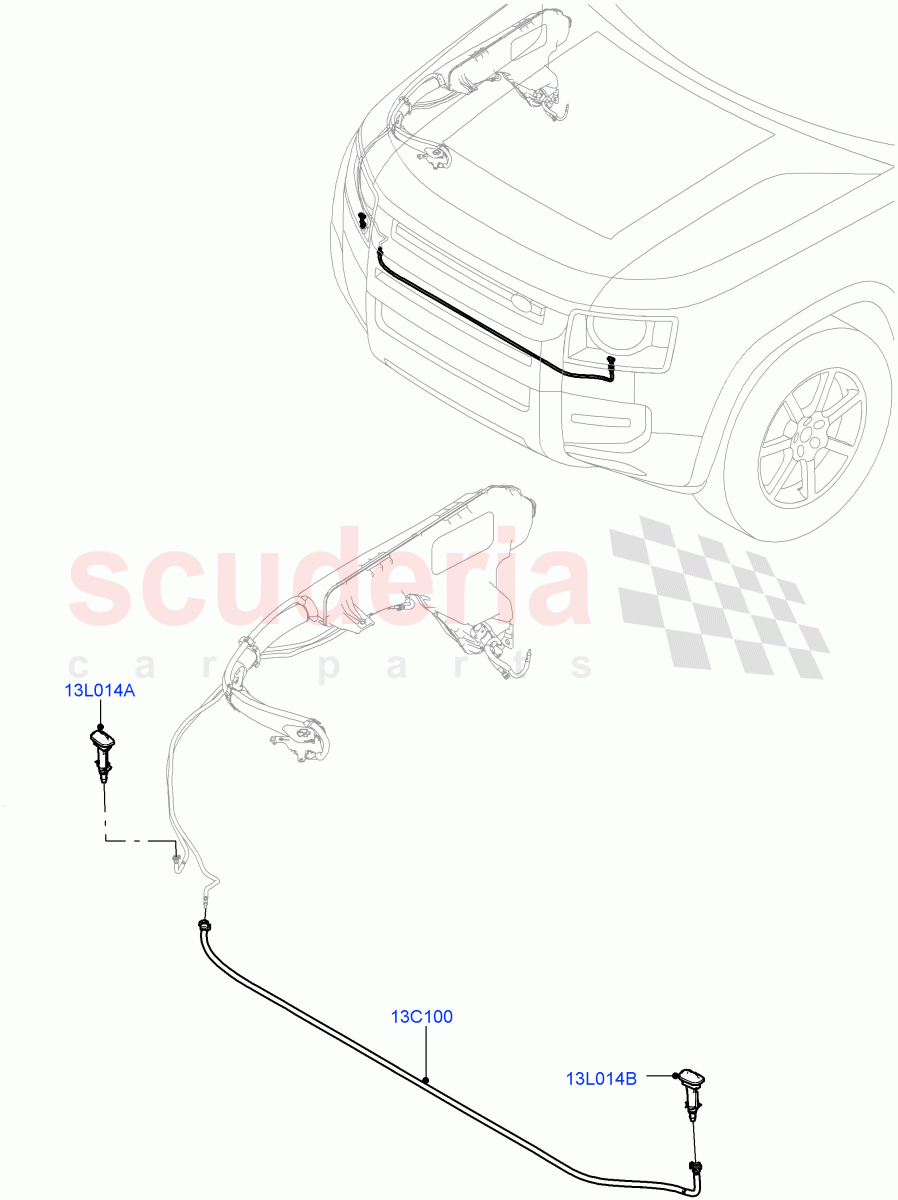 Headlamp Washer(With Headlamp Power Wash) of Land Rover Land Rover Defender (2020+) [3.0 I6 Turbo Diesel AJ20D6]