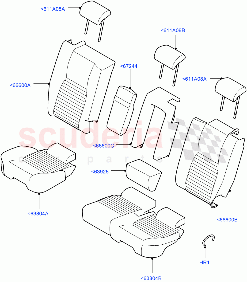 Rear Seat Covers(Windsor Leather,Changsu (China),60/40 Load Through With Slide,With 60/40 Manual Fold Thru Rr Seat)((V)FROMFG000001) of Land Rover Land Rover Discovery Sport (2015+) [2.0 Turbo Petrol GTDI]