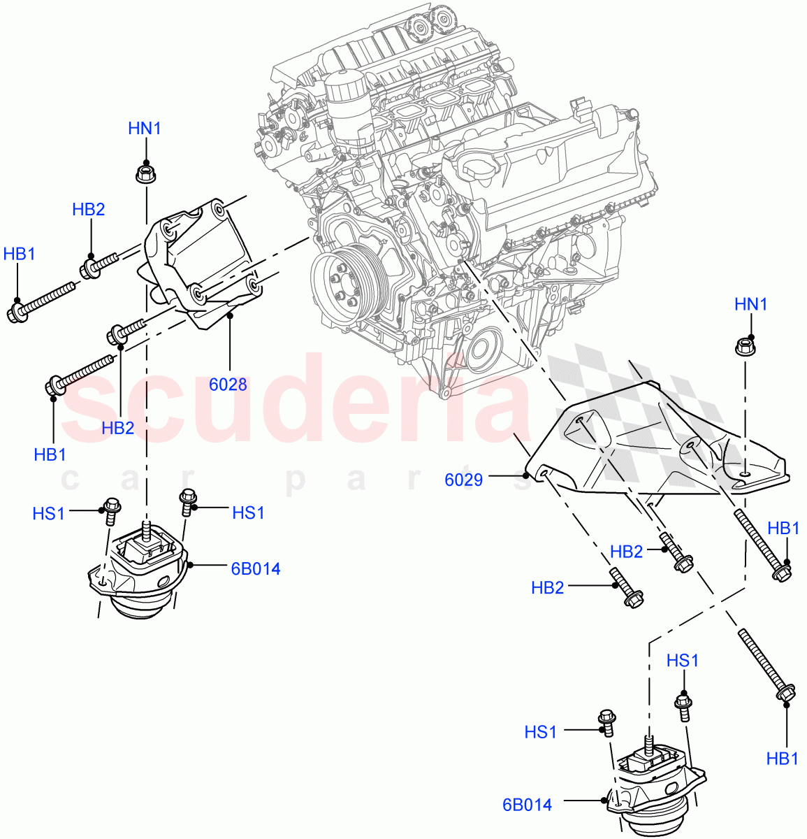 Engine Mounting (5.0L OHC SGDI SC V8 Petrol - AJ133, 5.0L OHC SGDI NA V8 Petrol - AJ133) ((V) FROMAA000001) of Land Rover Land Rover Range Rover Sport (2010-2013) [3.0 Diesel 24V DOHC TC]