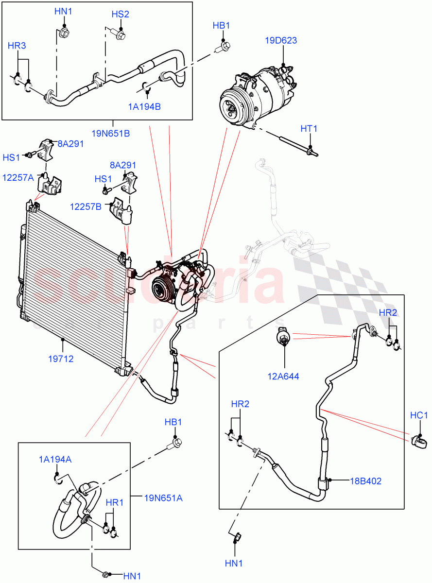 Air Conditioning Condensr/Compressr (Front) (2.0L I4 High DOHC AJ200 Petrol, 2.0L I4 DSL HIGH DOHC AJ200) ((V) FROMM2000001) of Land Rover Land Rover Defender (2020+) [2.0 Turbo Diesel]