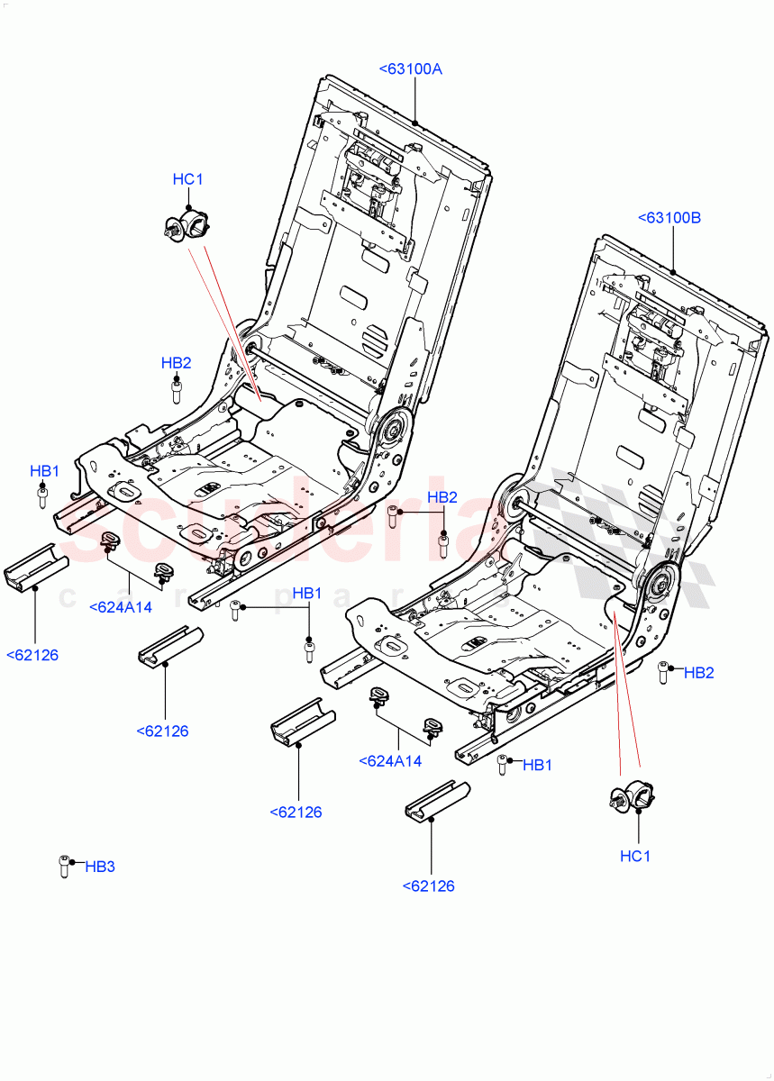 Rear Seat Base(With 40/40 Split Individual Rr Seat)((V)TOHA999999) of Land Rover Land Rover Range Rover (2012-2021) [3.0 I6 Turbo Petrol AJ20P6]