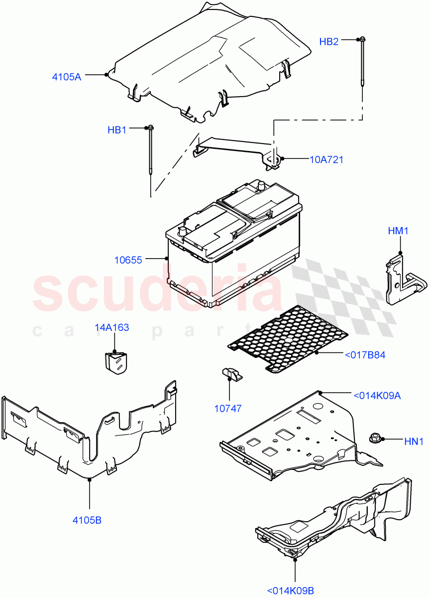 Battery And Mountings(RH)(LHD)((V)FROMEA000001) of Land Rover Land Rover Discovery 4 (2010-2016) [2.7 Diesel V6]