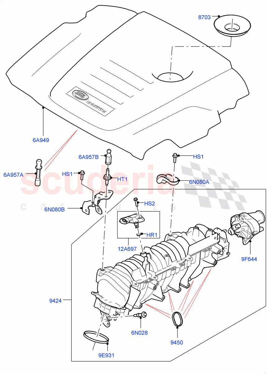 Inlet Manifold(Nitra Plant Build)(2.0L I4 DSL HIGH DOHC AJ200)((V)FROMK2000001) of Land Rover Land Rover Defender (2020+) [2.0 Turbo Diesel]