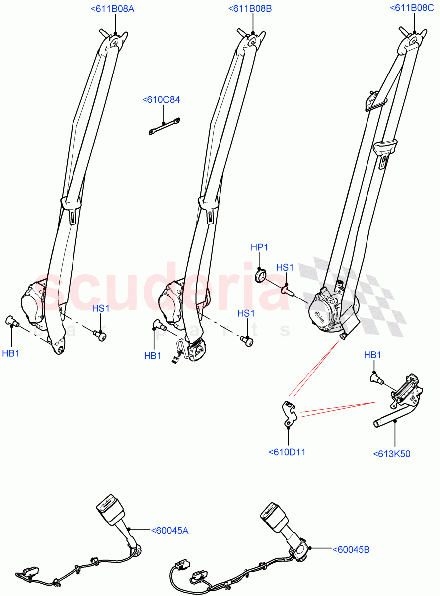 Front Seat Belts(Halewood (UK)) of Land Rover Land Rover Discovery Sport (2015+) [2.2 Single Turbo Diesel]