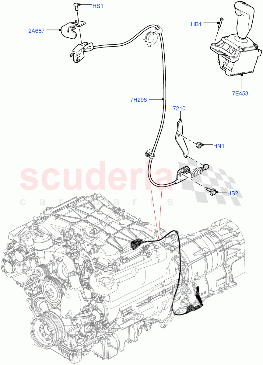 Gear Change-Automatic Transmission(5.0 Petrol AJ133 DOHC CDA,8 Speed Auto Trans ZF 8HP70 4WD,5.0L P AJ133 DOHC CDA S/C Enhanced)((V)FROMJA000001) of Land Rover Land Rover Range Rover Sport (2014+) [3.0 I6 Turbo Diesel AJ20D6]