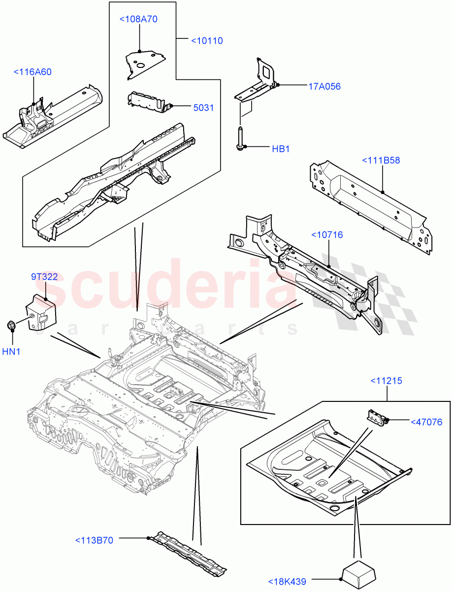 Floor Pan - Centre And Rear(Changsu (China))((V)FROMEG000001) of Land Rover Land Rover Range Rover Evoque (2012-2018) [2.0 Turbo Petrol AJ200P]