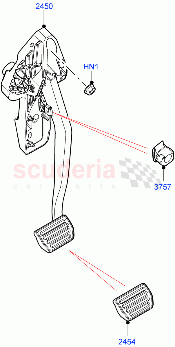 Brake And Clutch Controls (8 Speed Automatic Trans 8G30, Changsu (China)) ((V) FROMKG446856) of Land Rover Land Rover Discovery Sport (2015+) [2.2 Single Turbo Diesel]