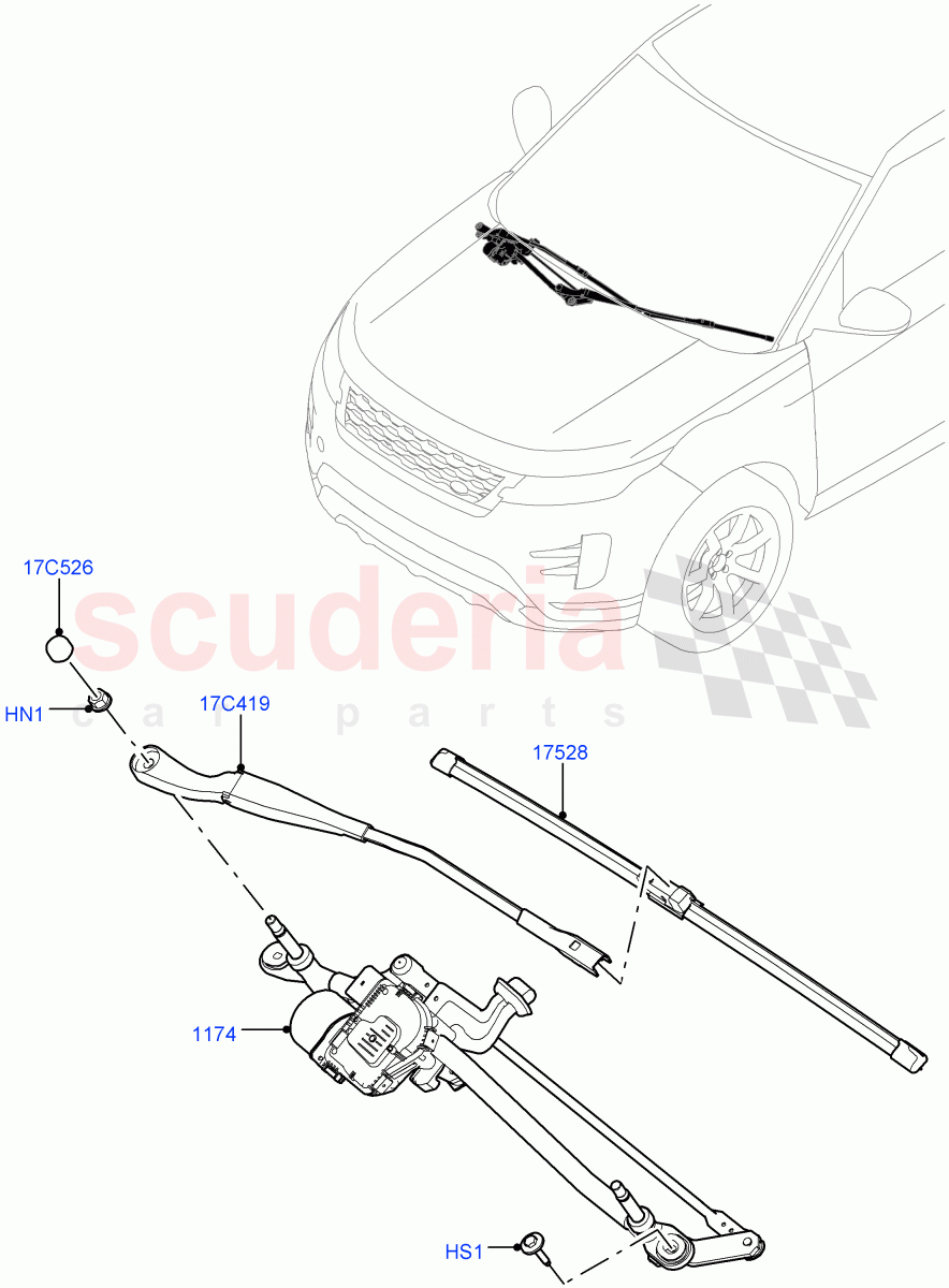 Windscreen Wiper(Changsu (China)) of Land Rover Land Rover Range Rover Evoque (2019+) [2.0 Turbo Petrol AJ200P]