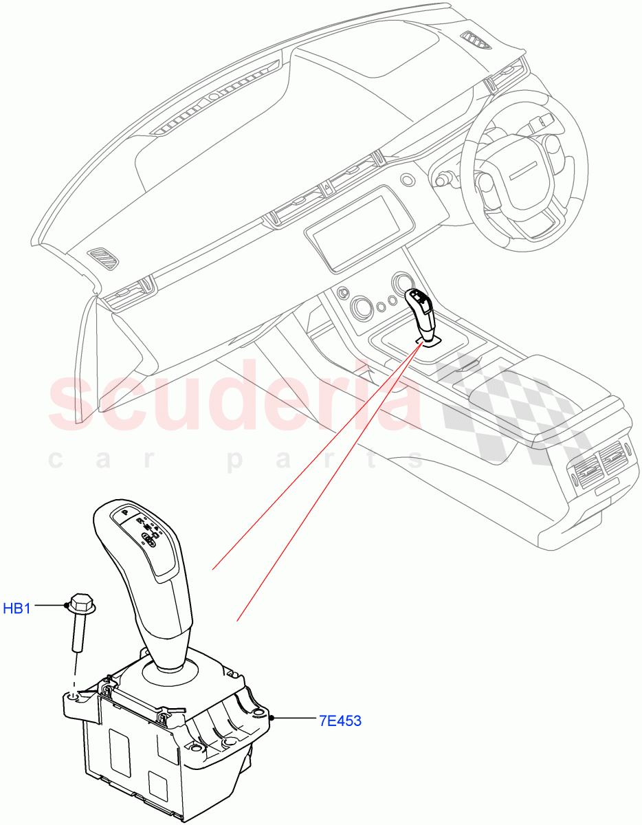 Gear Change-Automatic Transmission(Floor Console)(9 Speed Auto Trans 9HP50,Changsu (China))((V)FROMKG006088) of Land Rover Land Rover Discovery Sport (2015+) [2.0 Turbo Diesel]