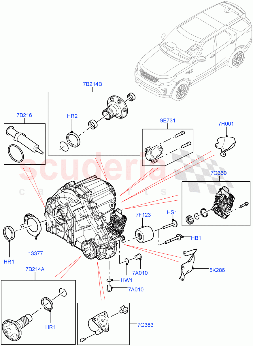 Transfer Drive Components (Solihull Plant Build) (With 2 Spd Trans Case With Ctl Trac) ((V) FROMHA000001) of Land Rover Land Rover Discovery 5 (2017+) [2.0 Turbo Petrol AJ200P]