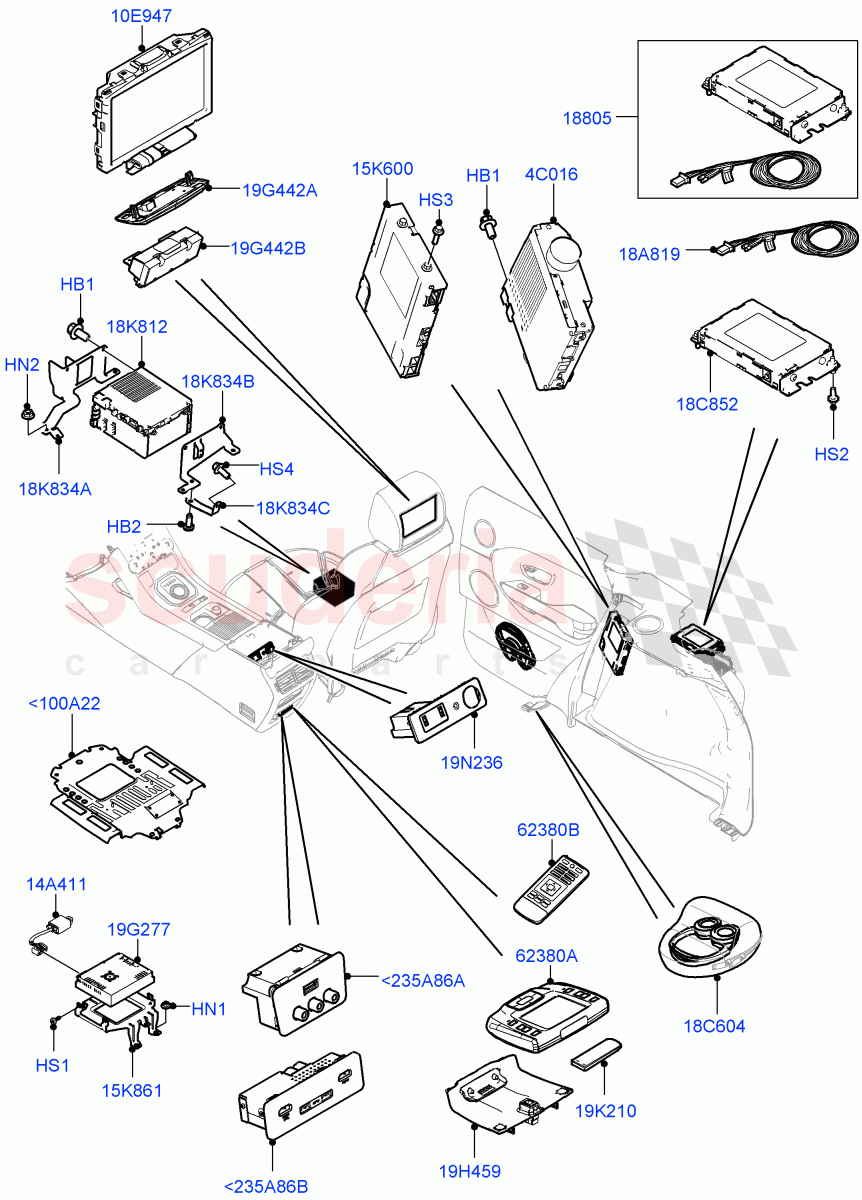 Family Entertainment System(Board Monitor)(Halewood (UK)) of Land Rover Land Rover Range Rover Evoque (2012-2018) [2.0 Turbo Petrol AJ200P]