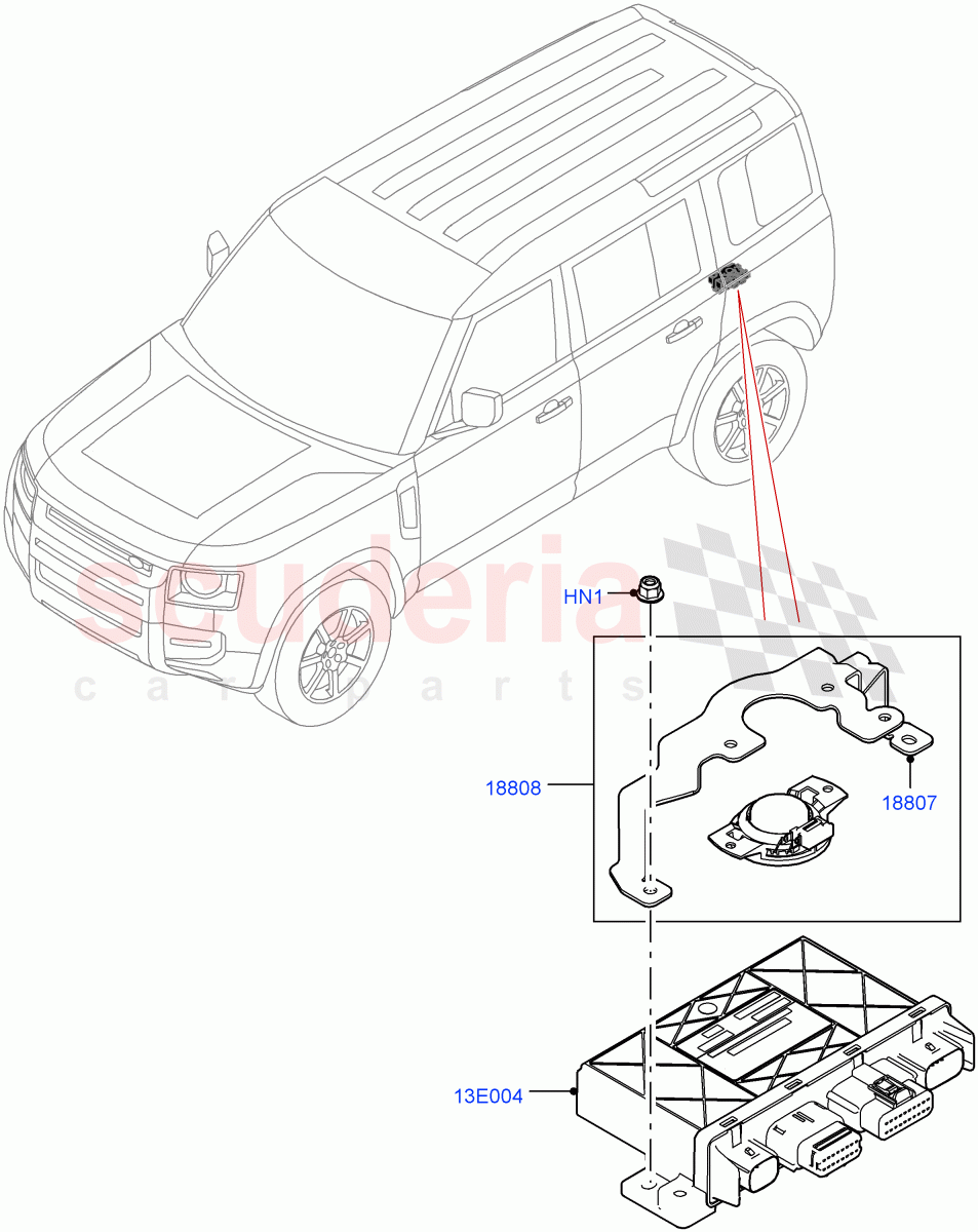 Vehicle Modules And Sensors(Tow Hitch Man Detachable Swan Neck,Tow Hitch Elec Deployable Swan Neck,Tow Hitch Receiver 12 Pin Elec,Tow Hitch Receiver NAS) of Land Rover Land Rover Defender (2020+) [3.0 I6 Turbo Petrol AJ20P6]