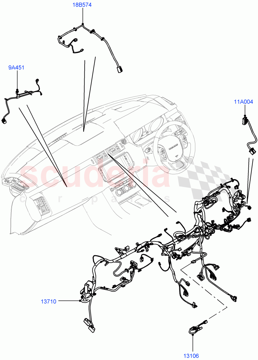 Electrical Wiring - Engine And Dash (Facia) ((V) FROMGA000001, (V) TOHA999999) of Land Rover Land Rover Range Rover Sport (2014+) [3.0 DOHC GDI SC V6 Petrol]