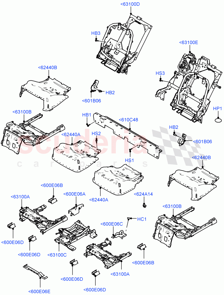 Rear Seat Base (40/20/40 Super Slouch Rear Seat) of Land Rover Land Rover Range Rover (2022+) [3.0 I6 Turbo Diesel AJ20D6]