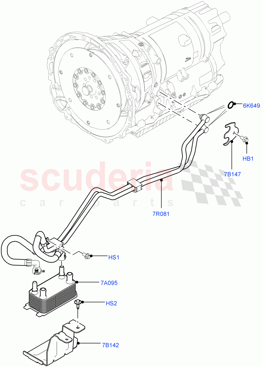 Transmission Cooling Systems(3.0L DOHC GDI SC V6 PETROL,8 Speed Auto Trans ZF 8HP70 4WD) of Land Rover Land Rover Range Rover Velar (2017+) [3.0 I6 Turbo Petrol AJ20P6]