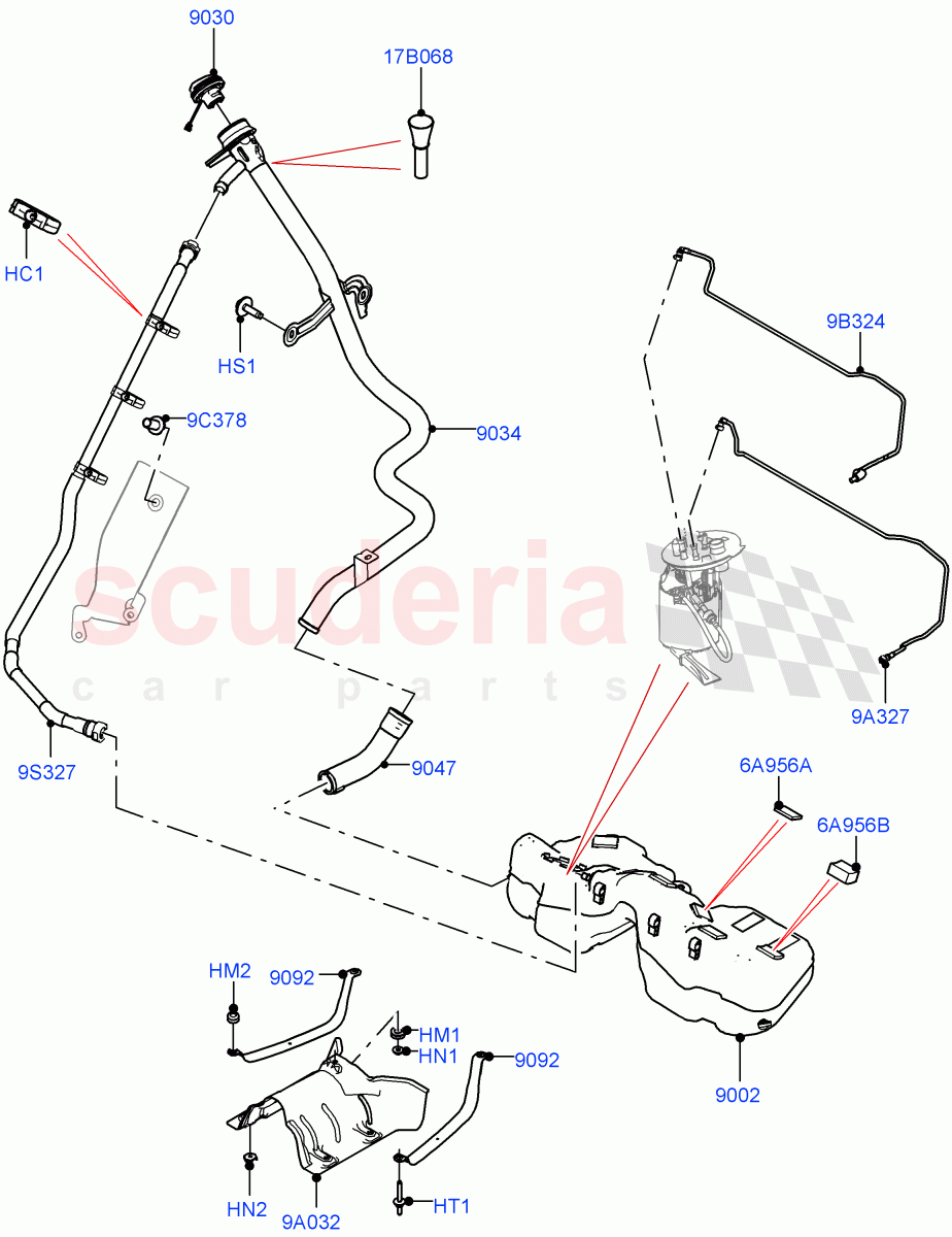 Fuel Tank & Related Parts(2.0L AJ21D4 Diesel Mid)((V)FROMMA000001) of Land Rover Land Rover Range Rover Velar (2017+) [2.0 Turbo Diesel AJ21D4]