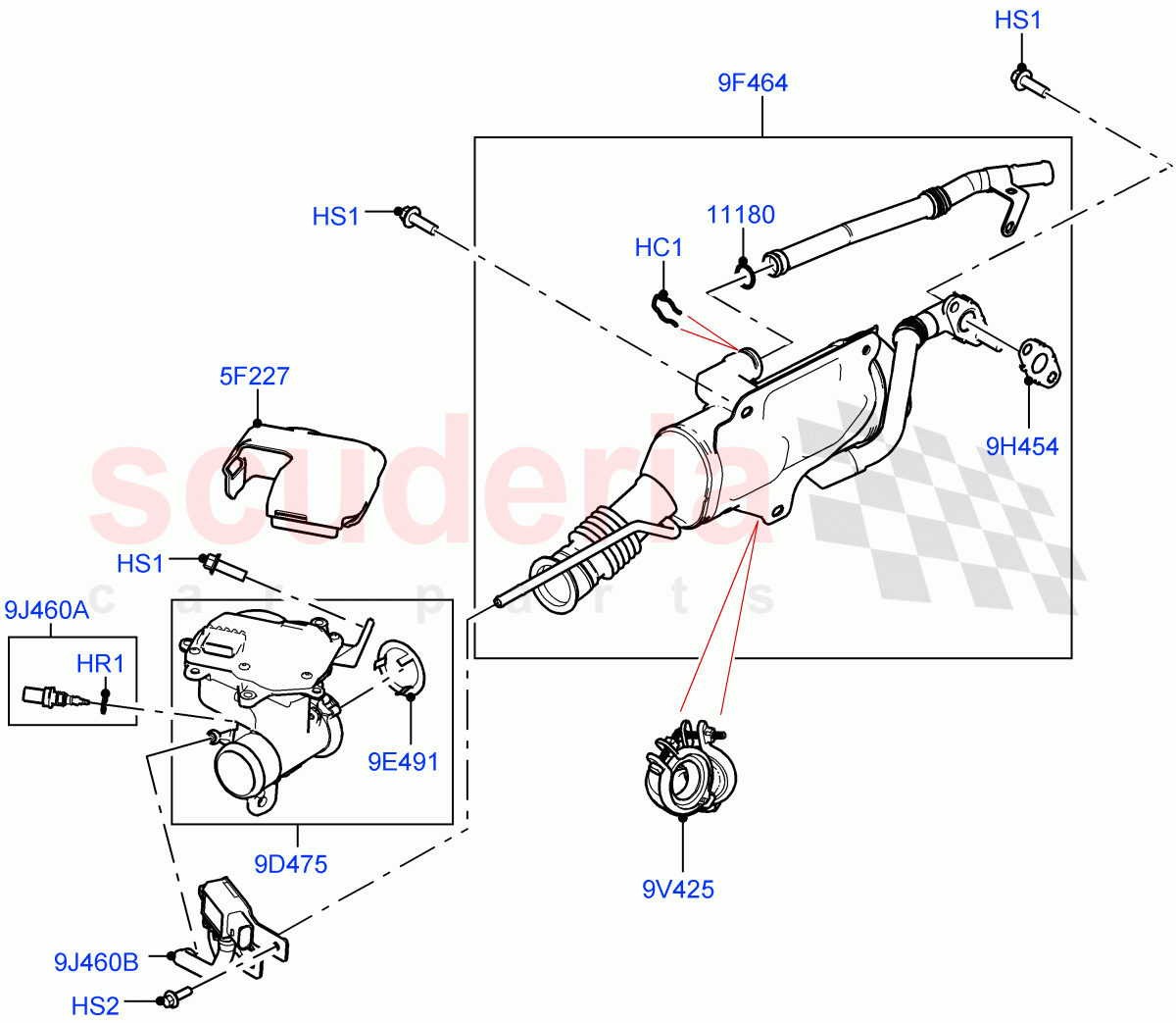 Exhaust Gas Recirculation(Nitra Plant Build, RH Side)(3.0L AJ20D6 Diesel High)((V)FROMM2000001) of Land Rover Land Rover Defender (2020+) [3.0 I6 Turbo Diesel AJ20D6]