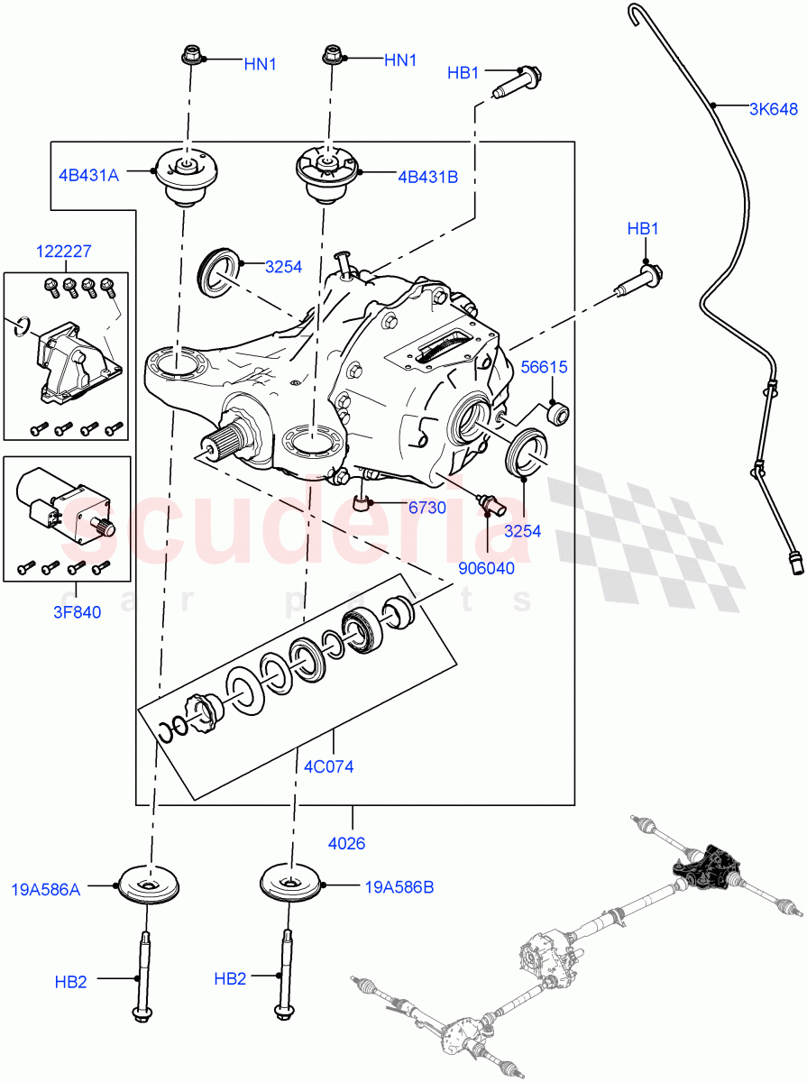 Rear Axle (Torque Vectoring By Braking (TVBB)) ((V) FROMM2000001) of Land Rover Land Rover Defender (2020+) [3.0 I6 Turbo Petrol AJ20P6]