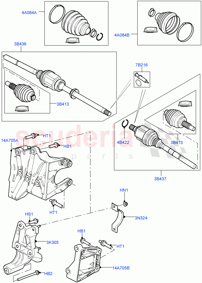 Drive Shaft - Front Axle Drive(Halewood (UK))((V)TOKH999999) of Land Rover Land Rover Discovery Sport (2015+) [2.0 Turbo Petrol GTDI]