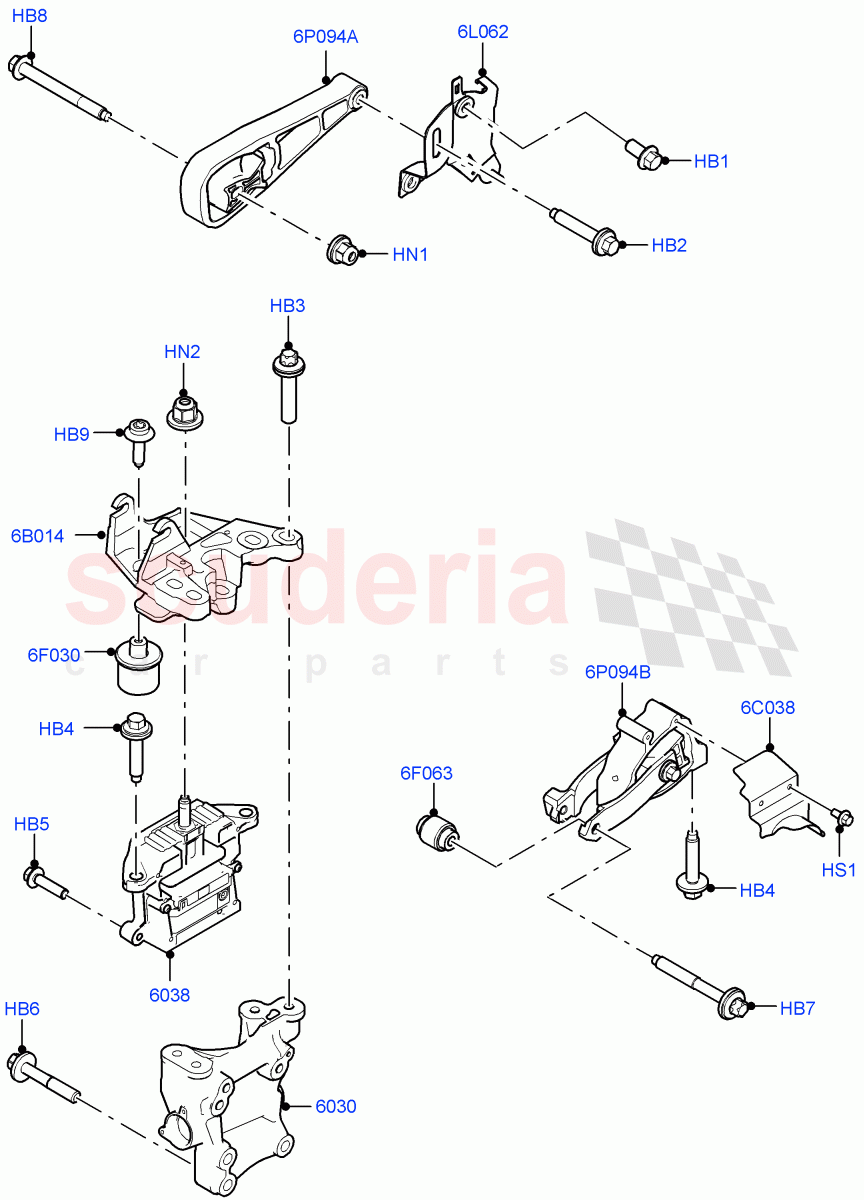 Engine Mounting(2.0L AJ21D4 Diesel Mid,Halewood (UK))((V)FROMMH000001) of Land Rover Land Rover Discovery Sport (2015+) [2.0 Turbo Petrol AJ200P]