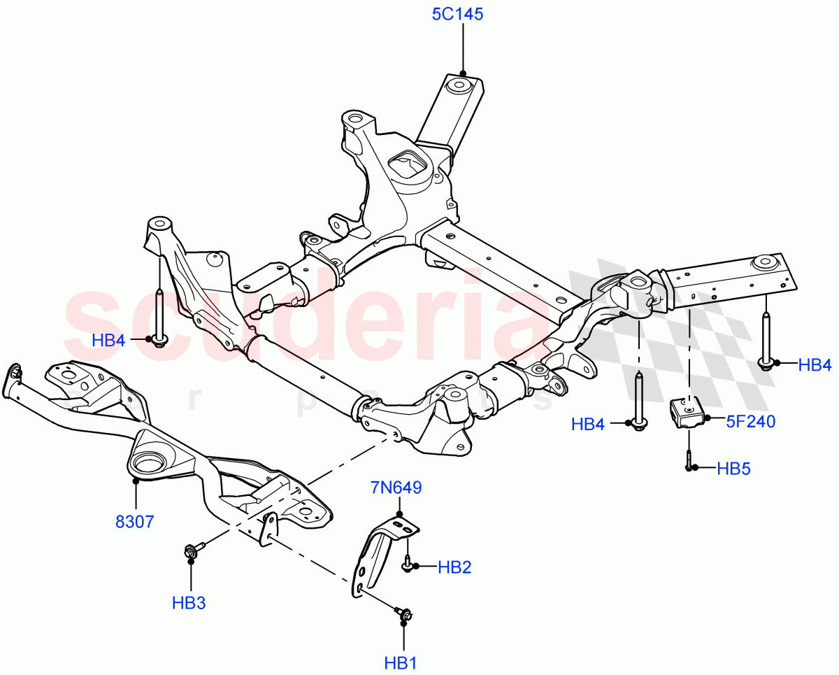 Front Cross Member & Stabilizer Bar(Crossmember) of Land Rover Land Rover Range Rover (2022+) [4.4 V8 Turbo Petrol NC10]