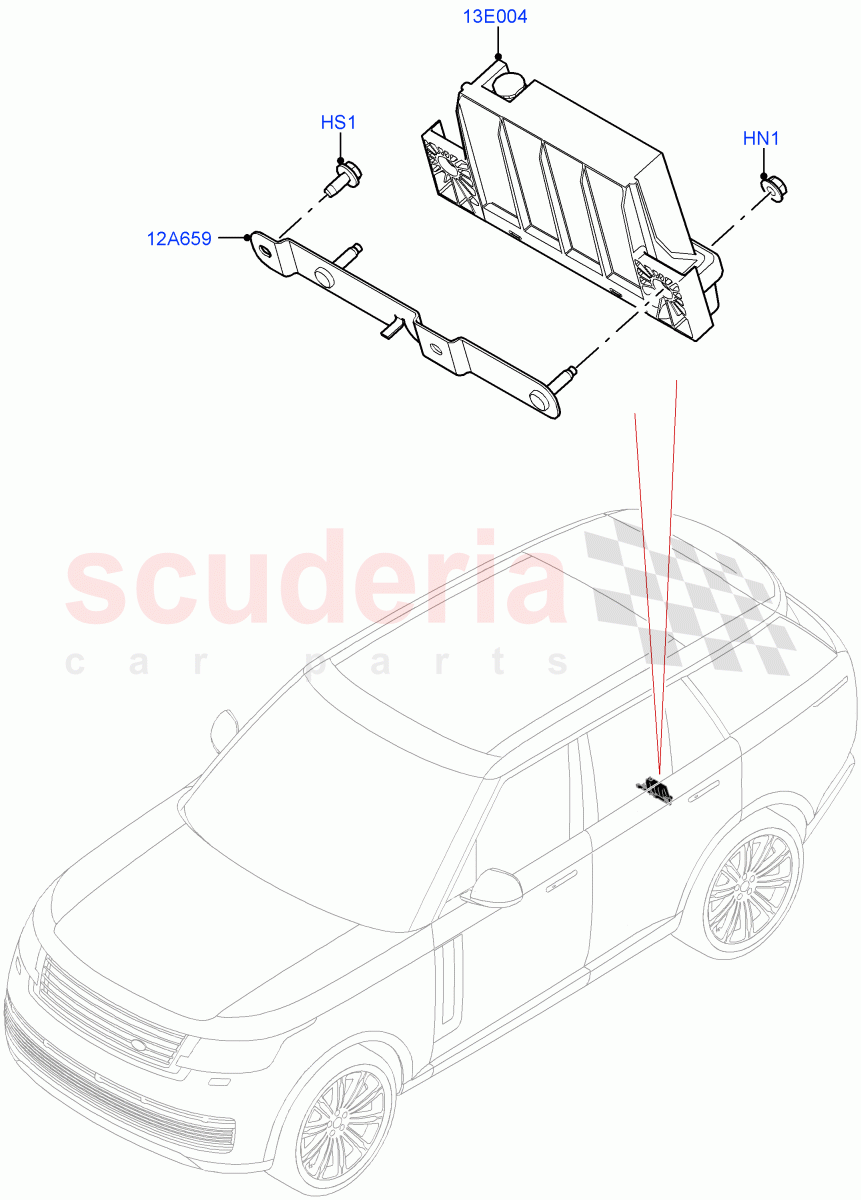 Vehicle Modules And Sensors (Tow Hitch - Electric Deployable, Tow Hitch Elec Deployable Swan Neck, Towbar-Electric Deployable Aus) of Land Rover Land Rover Range Rover (2022+) [3.0 I6 Turbo Petrol AJ20P6]