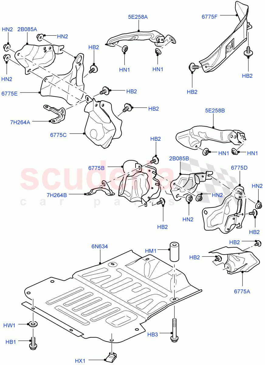 Splash And Heat Shields ((V) TO9A999999) of Land Rover Land Rover Range Rover Sport (2005-2009) [4.4 AJ Petrol V8]