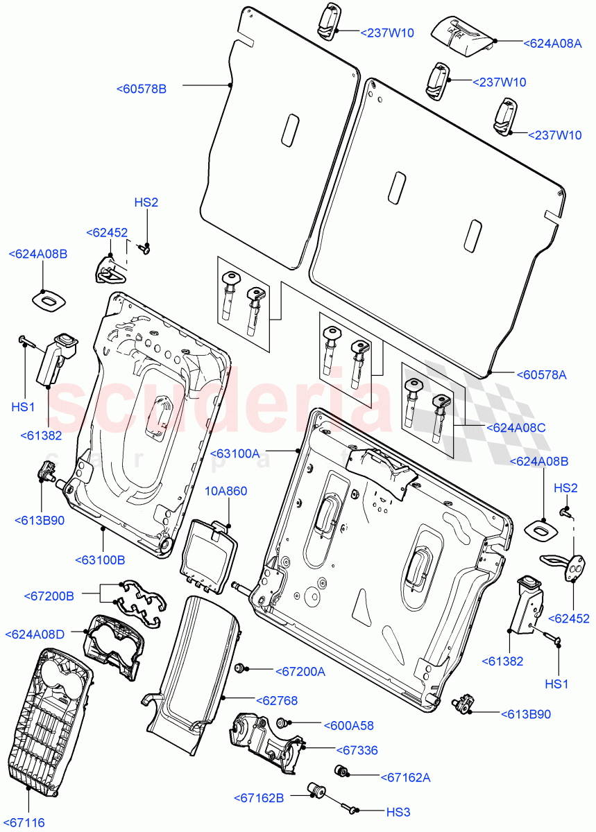 Rear Seat Back (Changsu (China), With 60/40 Split - Folding Rr Seat, 2nd Row Seat 60/40 (3 P) - Folding) ((V) FROMEG000001) of Land Rover Land Rover Range Rover Evoque (2012-2018) [2.0 Turbo Diesel]