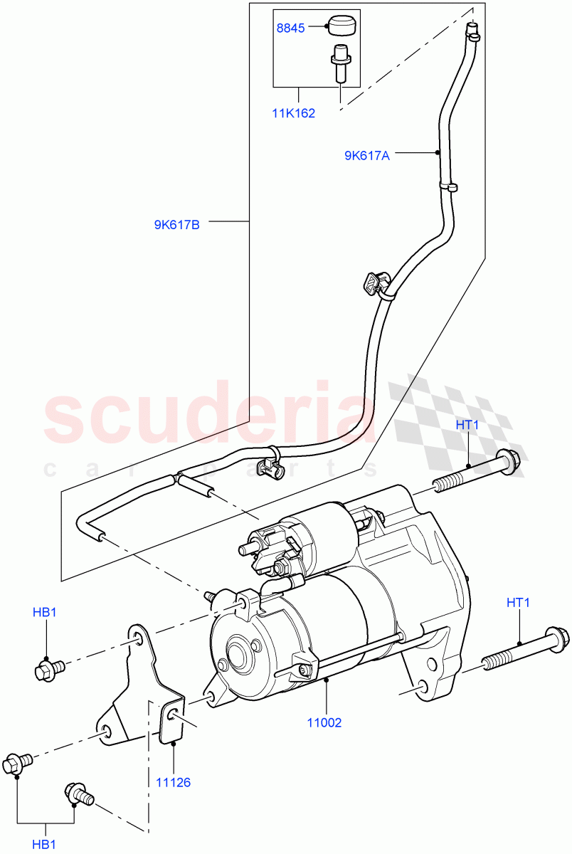 Starter Motor (3.0 V6 Diesel) ((V) FROMAA000001, (V) TODA999999) of Land Rover Land Rover Range Rover Sport (2010-2013) [3.0 Diesel 24V DOHC TC]
