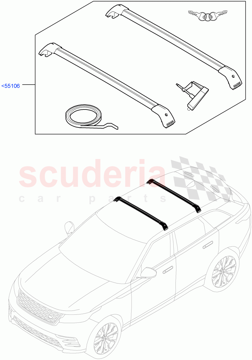 Roof Rails & Crossbars of Land Rover Land Rover Range Rover Velar (2017+) [5.0 OHC SGDI SC V8 Petrol]