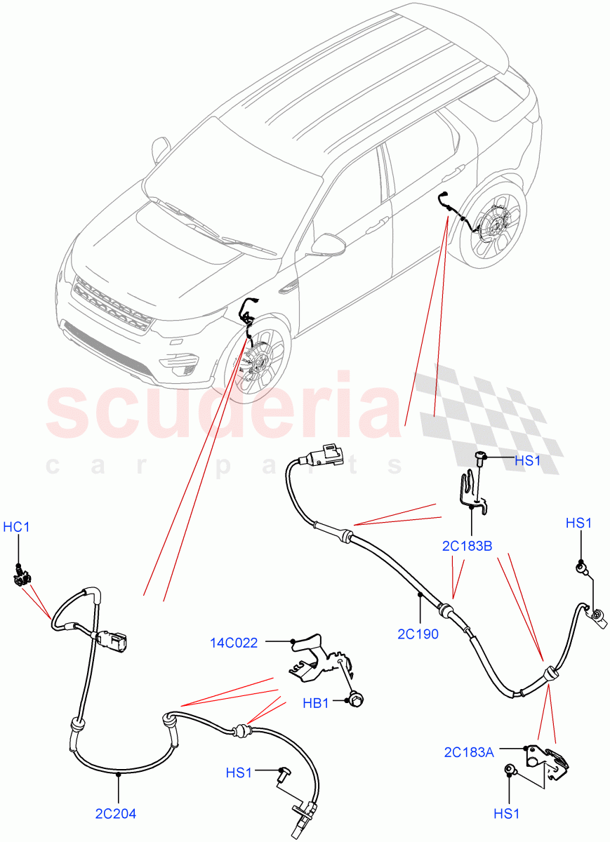 Anti-Lock Braking System (ABS/Speed Sensor) (Halewood (UK)) ((V) FROMLH000001) of Land Rover Land Rover Discovery Sport (2015+) [2.0 Turbo Petrol GTDI]