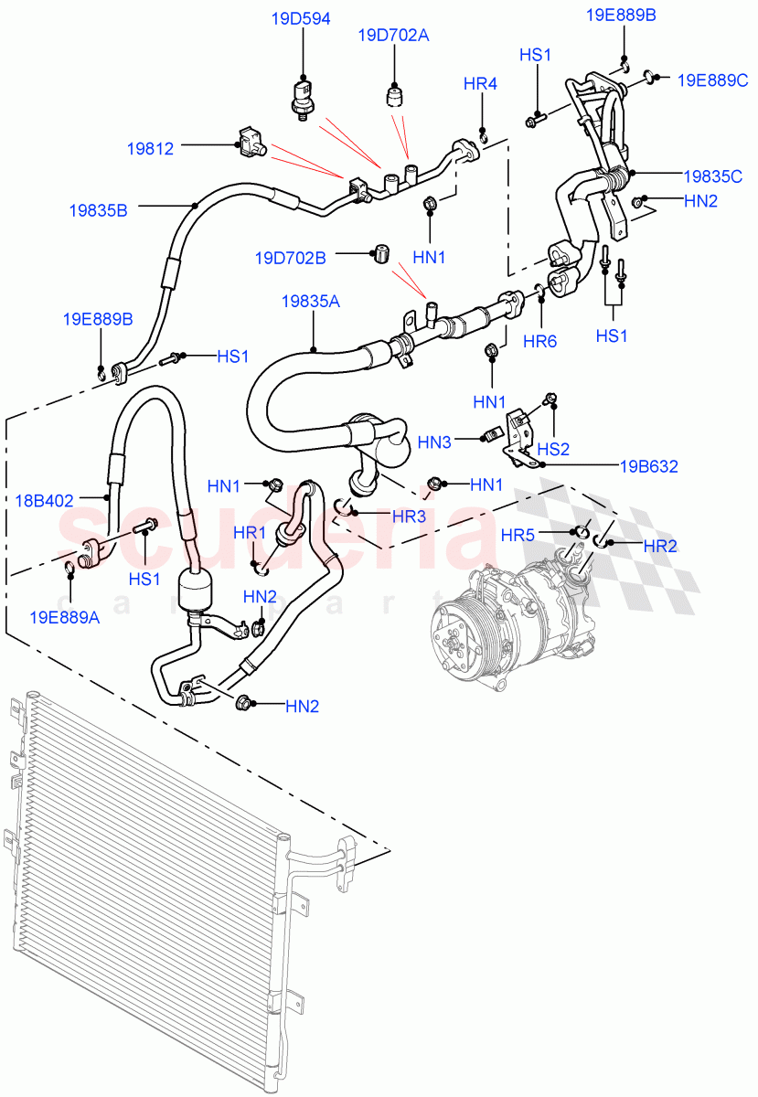 Air Conditioning System(Front)(3.0 V6 Diesel)((V)FROMEA000001) of Land Rover Land Rover Discovery 4 (2010-2016) [5.0 OHC SGDI NA V8 Petrol]