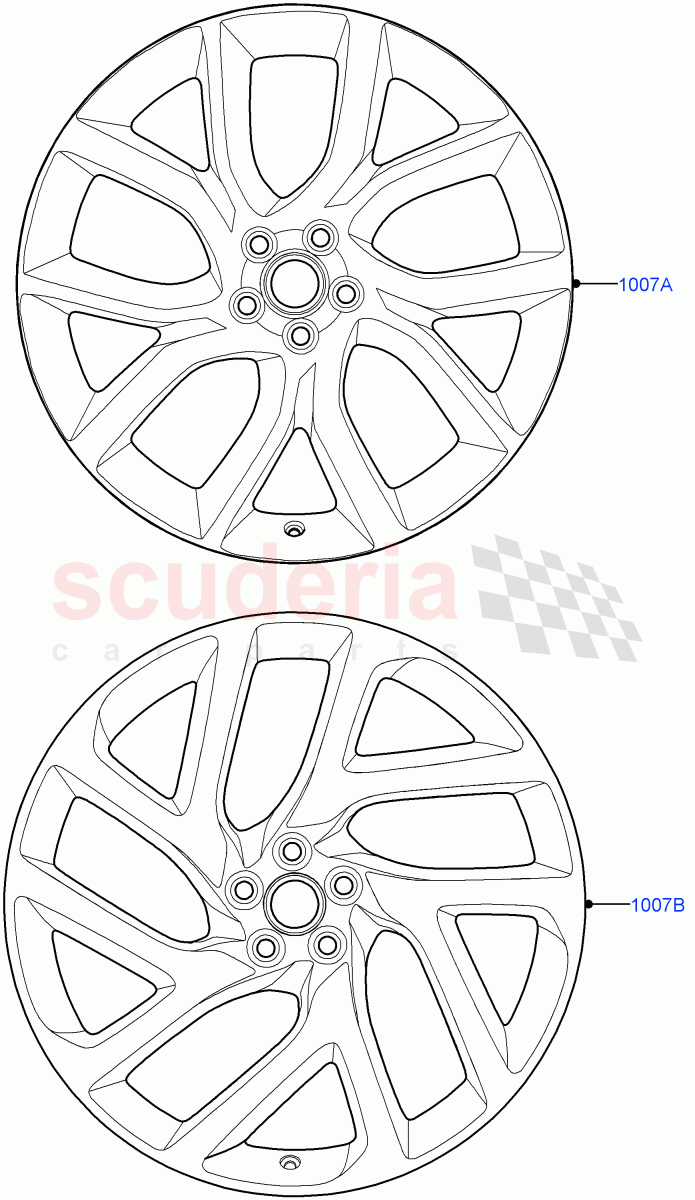 Wheels (Limited Package) ((V) FROMKA000001) of Land Rover Land Rover Range Rover Velar (2017+) [2.0 Turbo Diesel AJ21D4]