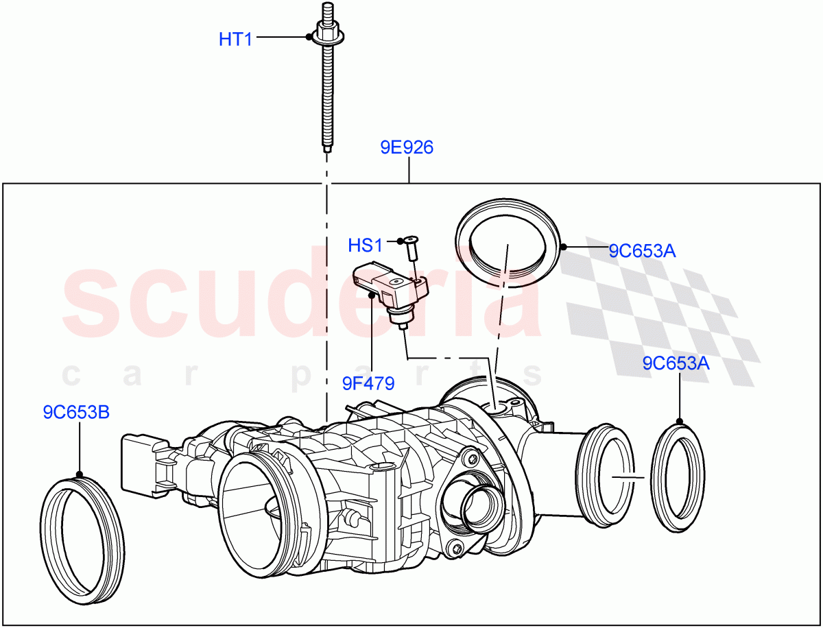 Throttle Housing(Solihull Plant Build)(3.0L 24V V6 Turbo Diesel Std Flow,3.0 V6 Diesel Electric Hybrid Eng,3.0 V6 D Low MT ROW,3.0L 24V DOHC V6 TC Diesel)((V)FROMAA000001) of Land Rover Land Rover Discovery 5 (2017+) [3.0 Diesel 24V DOHC TC]