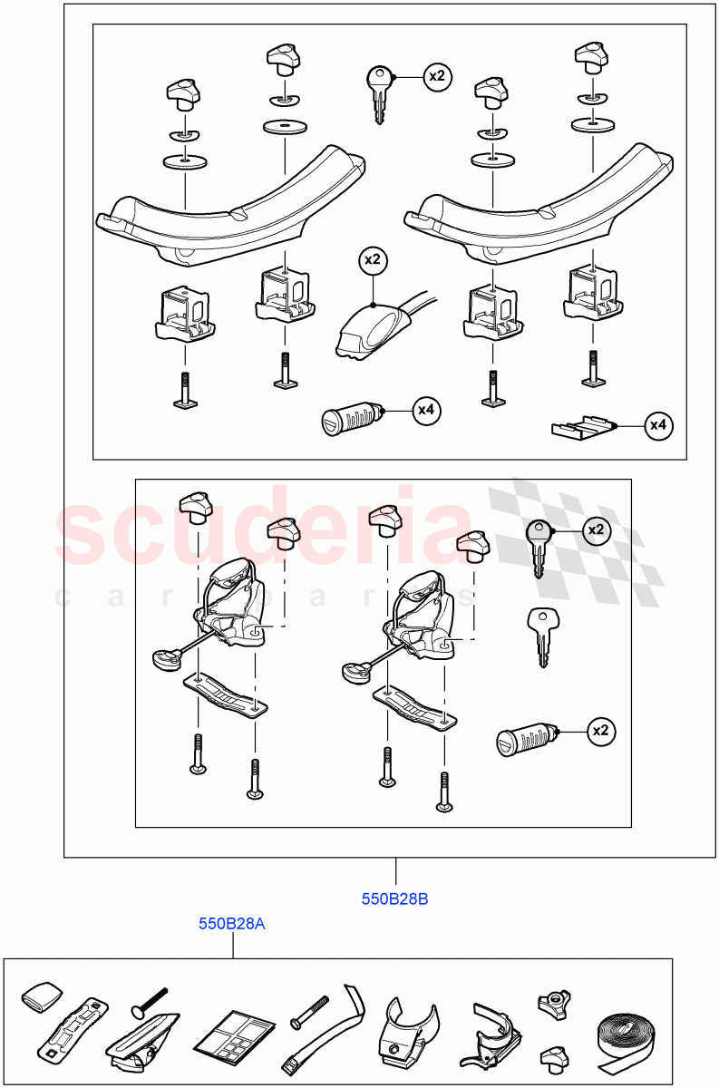 Carriers & Boxes(Canoe Carrier)(Halewood (UK),Itatiaia (Brazil)) of Land Rover Land Rover Range Rover Evoque (2012-2018) [2.2 Single Turbo Diesel]