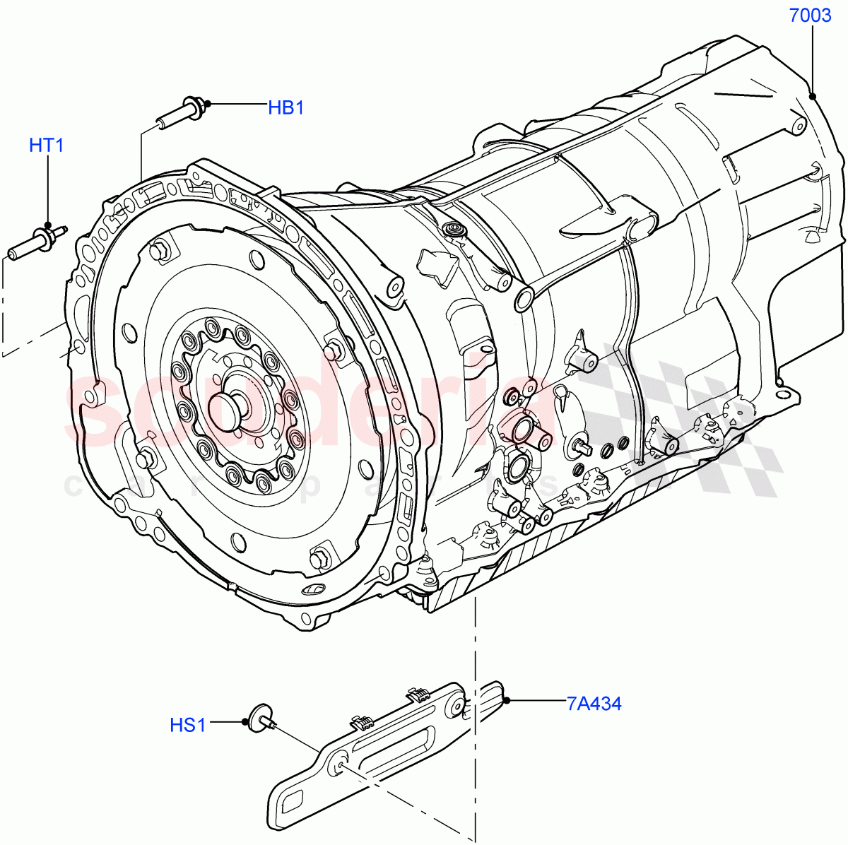 Auto Trans Assy & Speedometer Drive(Solihull Plant Build)(3.0L DOHC GDI SC V6 PETROL,8 Speed Auto Trans ZF 8HP45)((V)FROMEA000001) of Land Rover Land Rover Discovery 5 (2017+) [2.0 Turbo Petrol AJ200P]