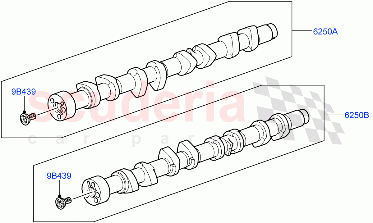 Camshaft(5.0L P AJ133 DOHC CDA S/C Enhanced)((V)FROMKA000001) of Land Rover Land Rover Range Rover Velar (2017+) [5.0 OHC SGDI SC V8 Petrol]