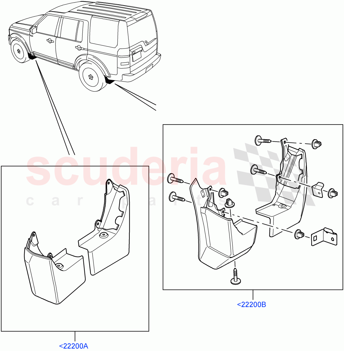 Mudflaps(Front And Rear)((V)FROMAA000001) of Land Rover Land Rover Discovery 4 (2010-2016) [2.7 Diesel V6]