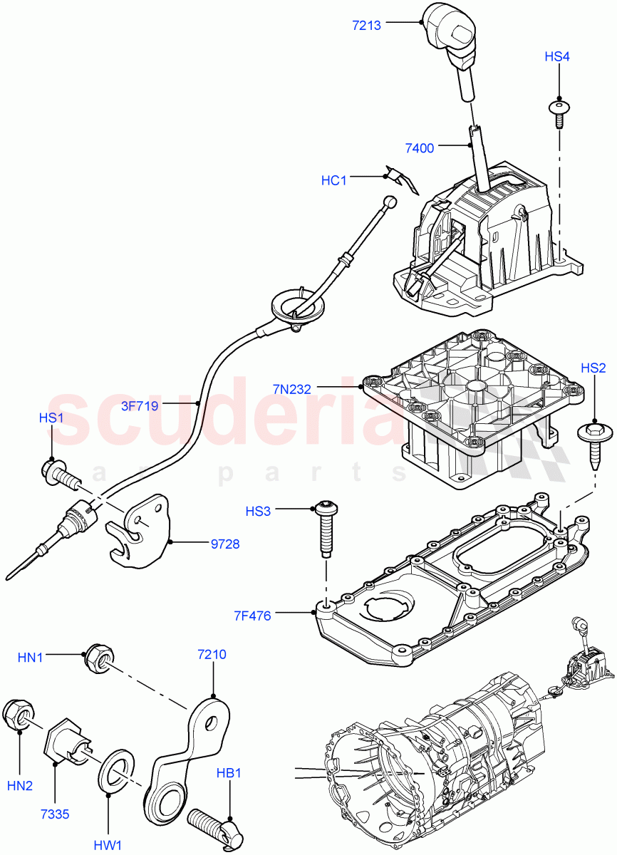 Gear Change-Automatic Transmission(Floor)(6 Speed Auto ZF 6HP26 Steptronic)((V)TO9A999999) of Land Rover Land Rover Range Rover Sport (2005-2009) [3.6 V8 32V DOHC EFI Diesel]