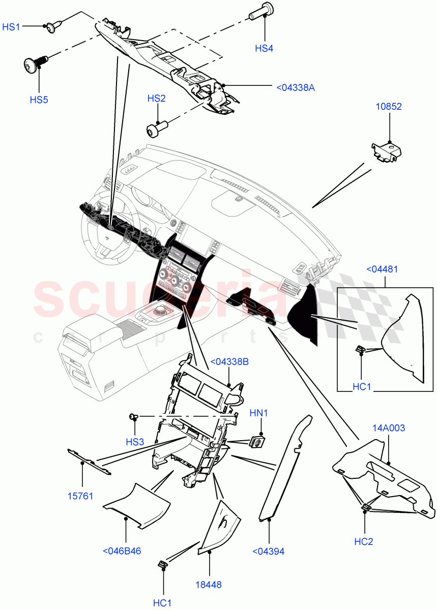 Instrument Panel(Lower, External)(Itatiaia (Brazil))((V)FROMGT000001) of Land Rover Land Rover Discovery Sport (2015+) [2.0 Turbo Petrol AJ200P]