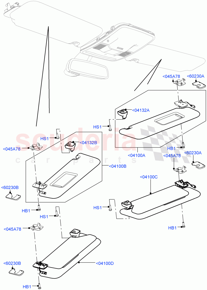 Headlining And Sun Visors(Interior Trim - Morzine) of Land Rover Land Rover Range Rover Sport (2014+) [2.0 Turbo Petrol GTDI]