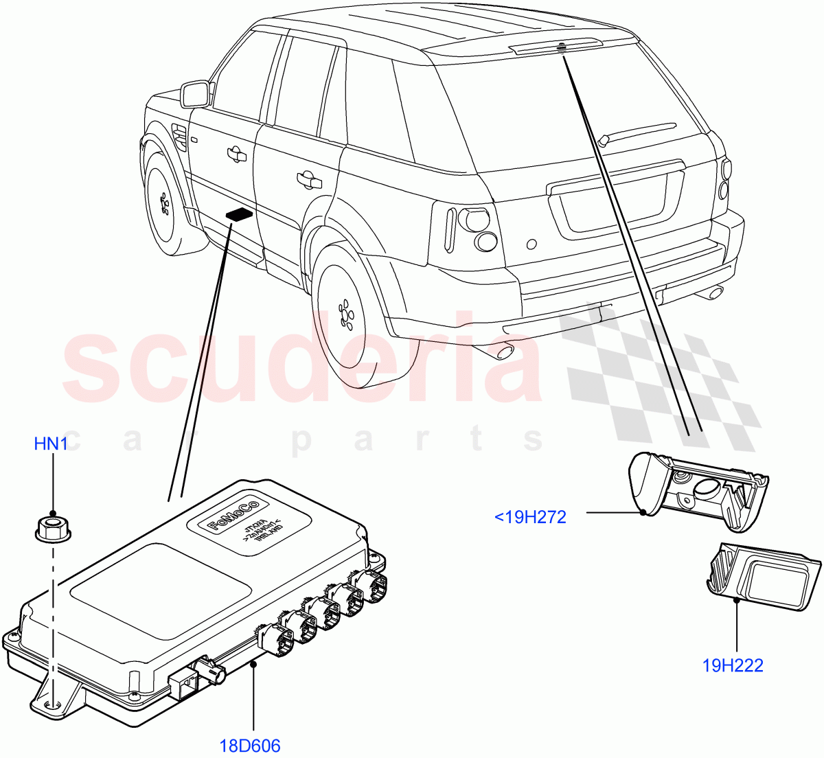 Camera Equipment (Rear) ((V) FROMAA000001) of Land Rover Land Rover Range Rover Sport (2010-2013) [3.0 Diesel 24V DOHC TC]