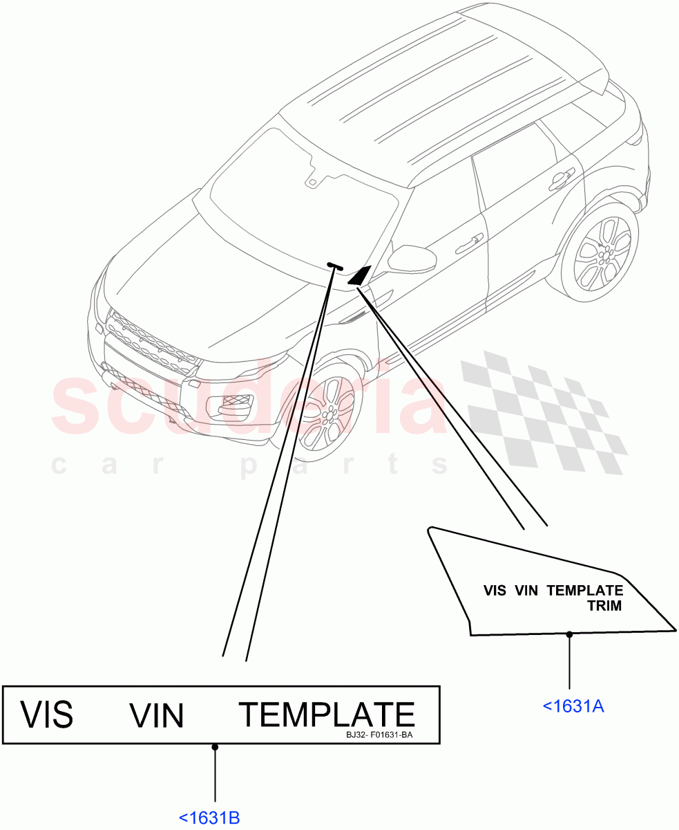 Labels(Windscreen)(Halewood (UK)) of Land Rover Land Rover Range Rover Evoque (2012-2018) [2.0 Turbo Diesel]