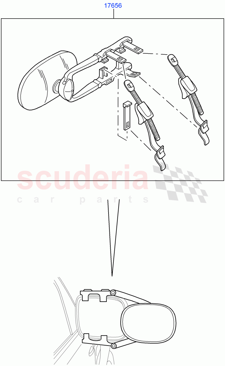 Exterior Rear View Mirror(Accessory)((V)FROMAA000001) of Land Rover Land Rover Discovery 4 (2010-2016) [3.0 Diesel 24V DOHC TC]