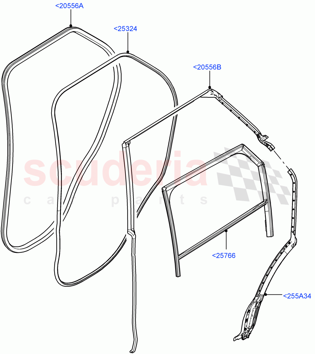 Rear Doors, Hinges & Weatherstrips(Weatherstrips And Seals) of Land Rover Land Rover Range Rover Velar (2017+) [3.0 Diesel 24V DOHC TC]