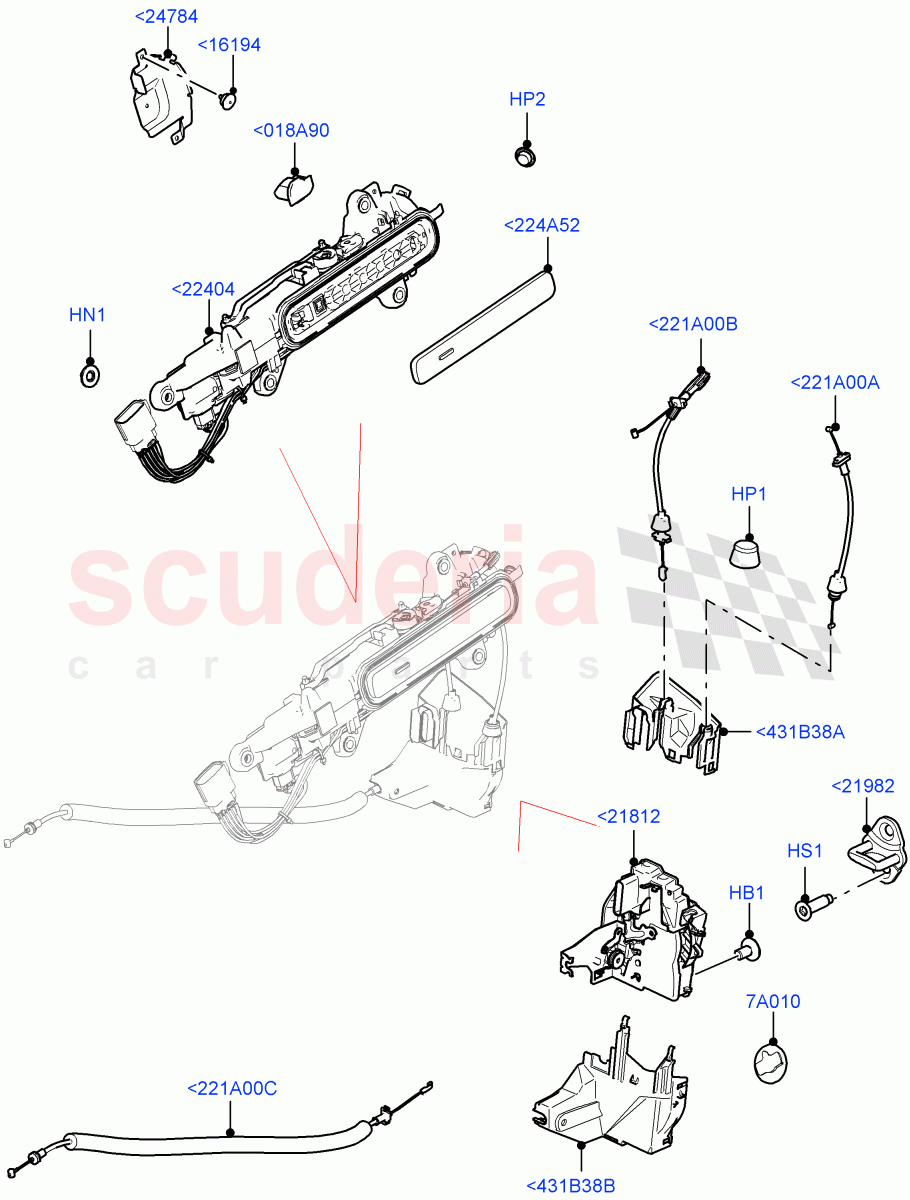 Front Door Lock Controls(Halewood (UK)) of Land Rover Land Rover Range Rover Evoque (2019+) [2.0 Turbo Petrol AJ200P]