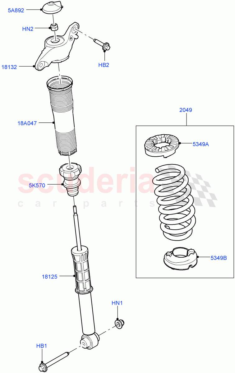 Rear Springs And Shock Absorbers(Itatiaia (Brazil)) of Land Rover Land Rover Range Rover Evoque (2019+) [1.5 I3 Turbo Petrol AJ20P3]