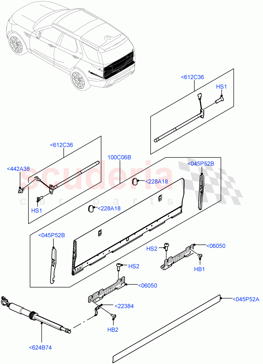 Load Compartment Trim(Power Deployable, Floor, Solihull Plant Build)(Inner Tailgate - Powered)((V)FROMHA000001) of Land Rover Land Rover Discovery 5 (2017+) [3.0 Diesel 24V DOHC TC]