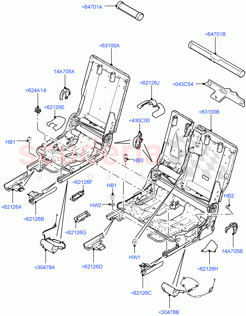 Rear Seat Base(Changsu (China),With 60/40 Manual Fold Thru Rr Seat) of Land Rover Land Rover Discovery Sport (2015+) [2.0 Turbo Petrol GTDI]