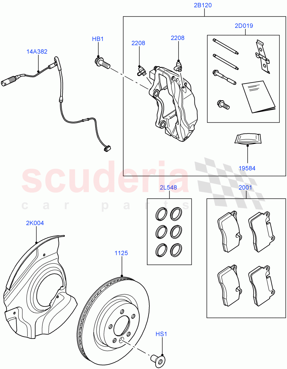 Front Brake Discs And Calipers(5.0L OHC SGDI SC V8 Petrol - AJ133)((V)FROMAA000001) of Land Rover Land Rover Range Rover Sport (2010-2013) [3.0 Diesel 24V DOHC TC]